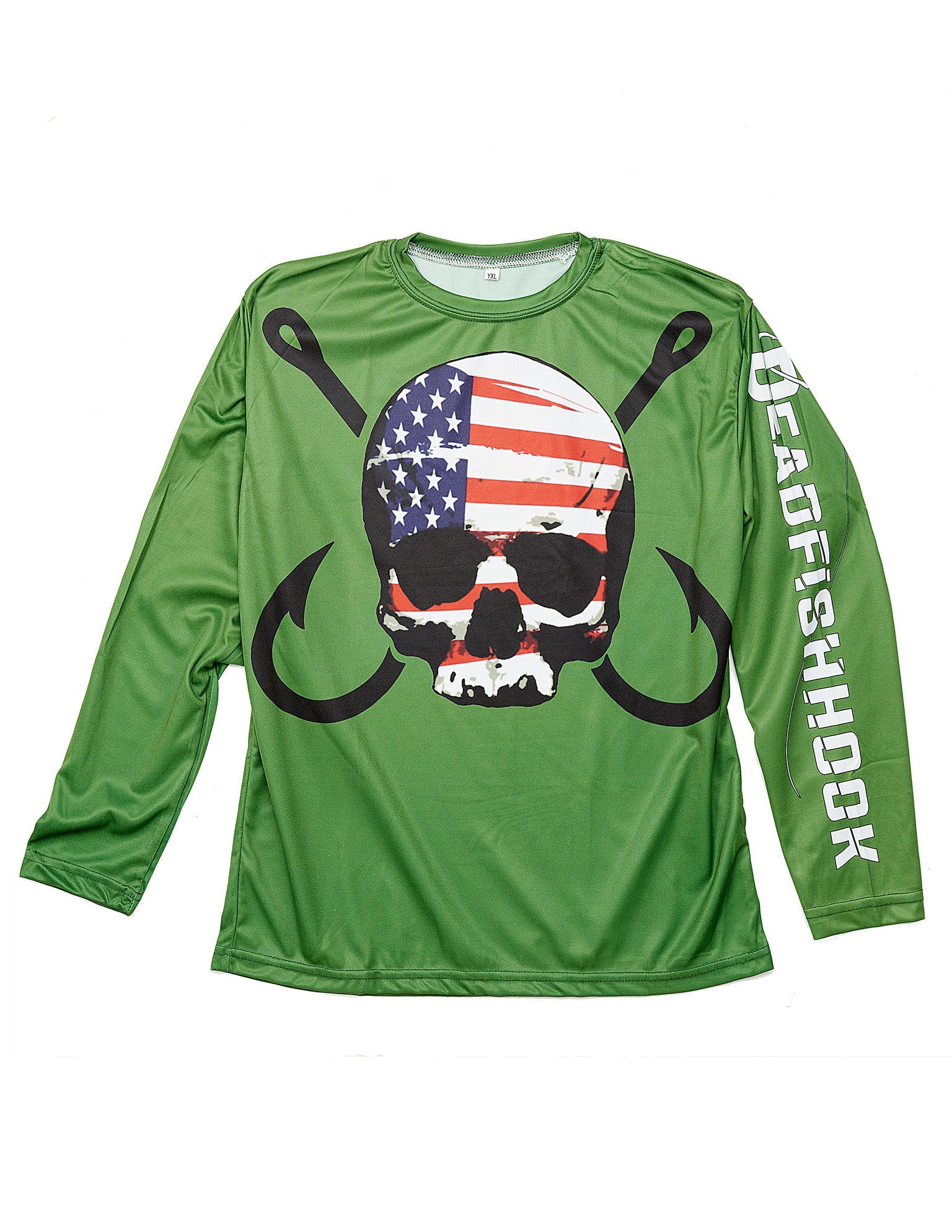Dead Fish Hook Americana Skull Youth Long Sleeve shirt front view