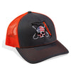 Black / Orange Skull Logo Truckers Hat
