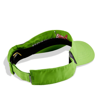 Dead Fish Hook lime green visor red fish bone back view