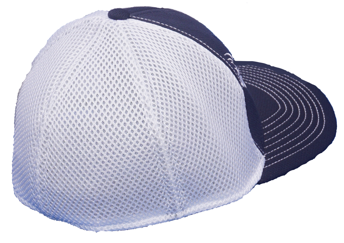 Dead Fish Hook navy with white fish bone logo hat back view
