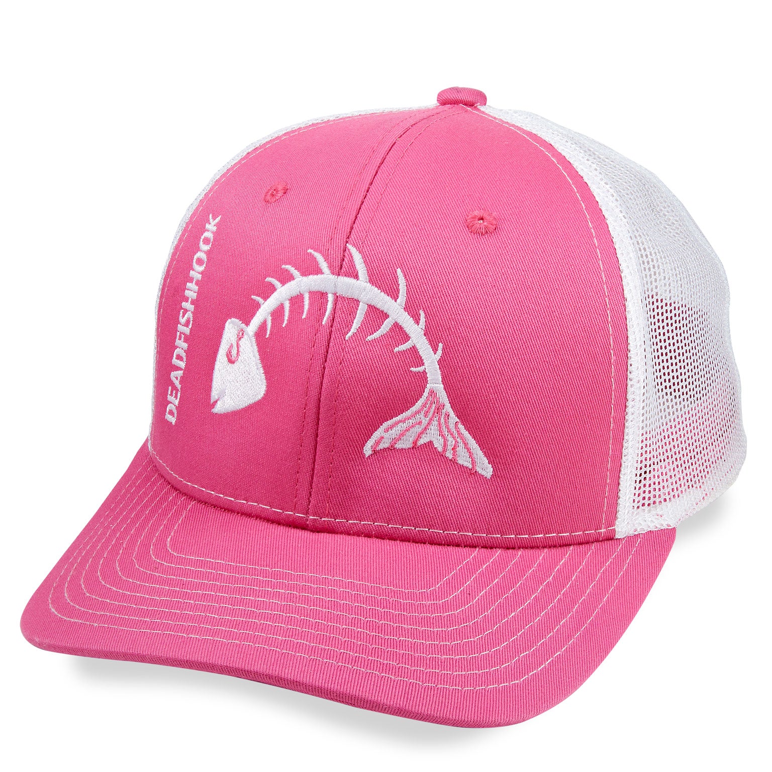 Pink Fish Bone Truckers Hat
