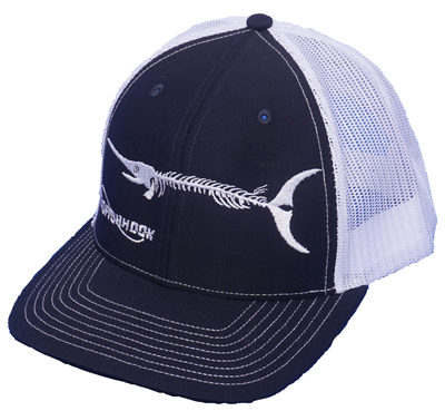 Dark Blue Fish Skeleton Trucker' Hat Adjustable - Dead Fish Hook